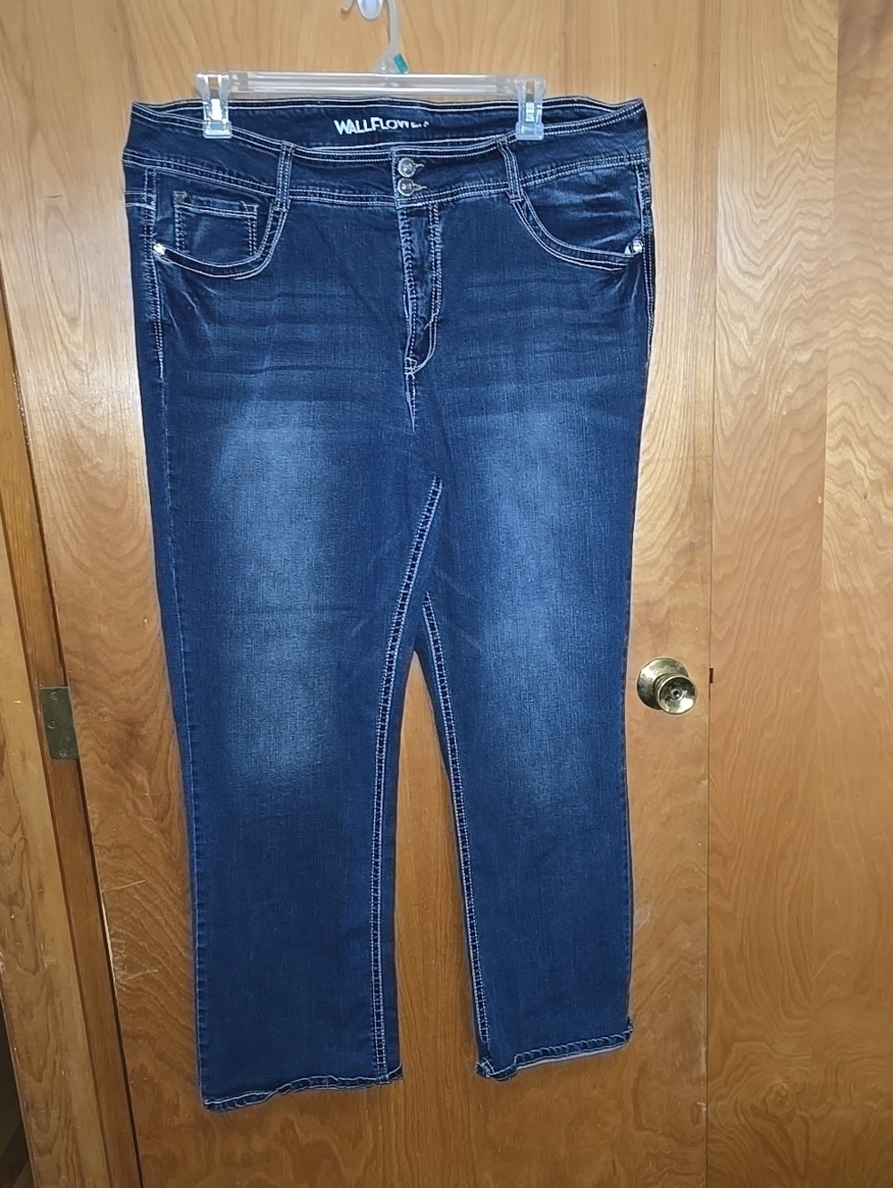 Wallflower Dark Indigo Ankle Crop Stretch Jeans